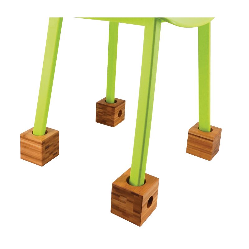 Jeu de 4 pieds sur-élévateur en bambou