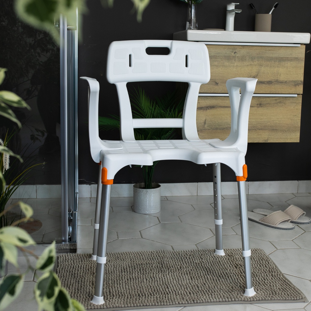 Chaise de douche réglable avec accoudoirs et dossier GCare Home Ergochair