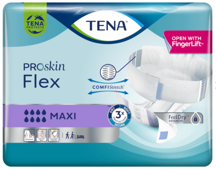 TENA ProSkin Flex Maxi, change complet absorbants avec ceinture